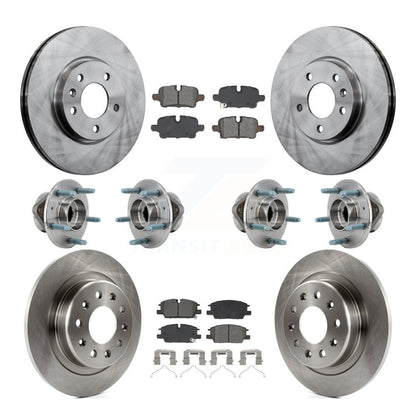 Hub Bearing Brake Rotor Pads Front Rear Kit (10Pc) For Chevrolet Equinox GMC 4WD