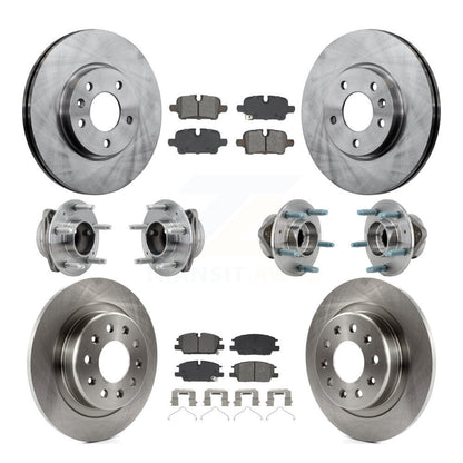 Hub Bearing Brake Rotor Pads Front Rear Kit (10Pc) For Chevrolet Equinox GMC FWD