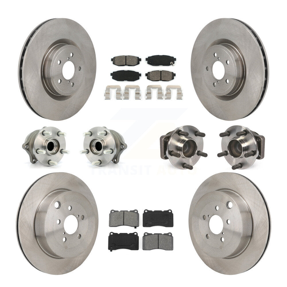 Hub Bearing Disc Brake Rotor Pads Front Rear Kit (10Pc) For 2017 Subaru BRZ Base