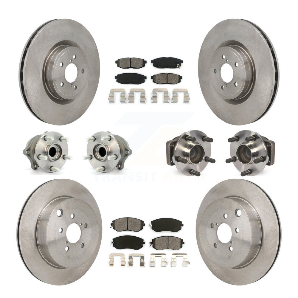 Hub Bearing Brake Rotor And Pad Front Rear Kit (10Pc) For 2019 Toyota 86 Base/GT