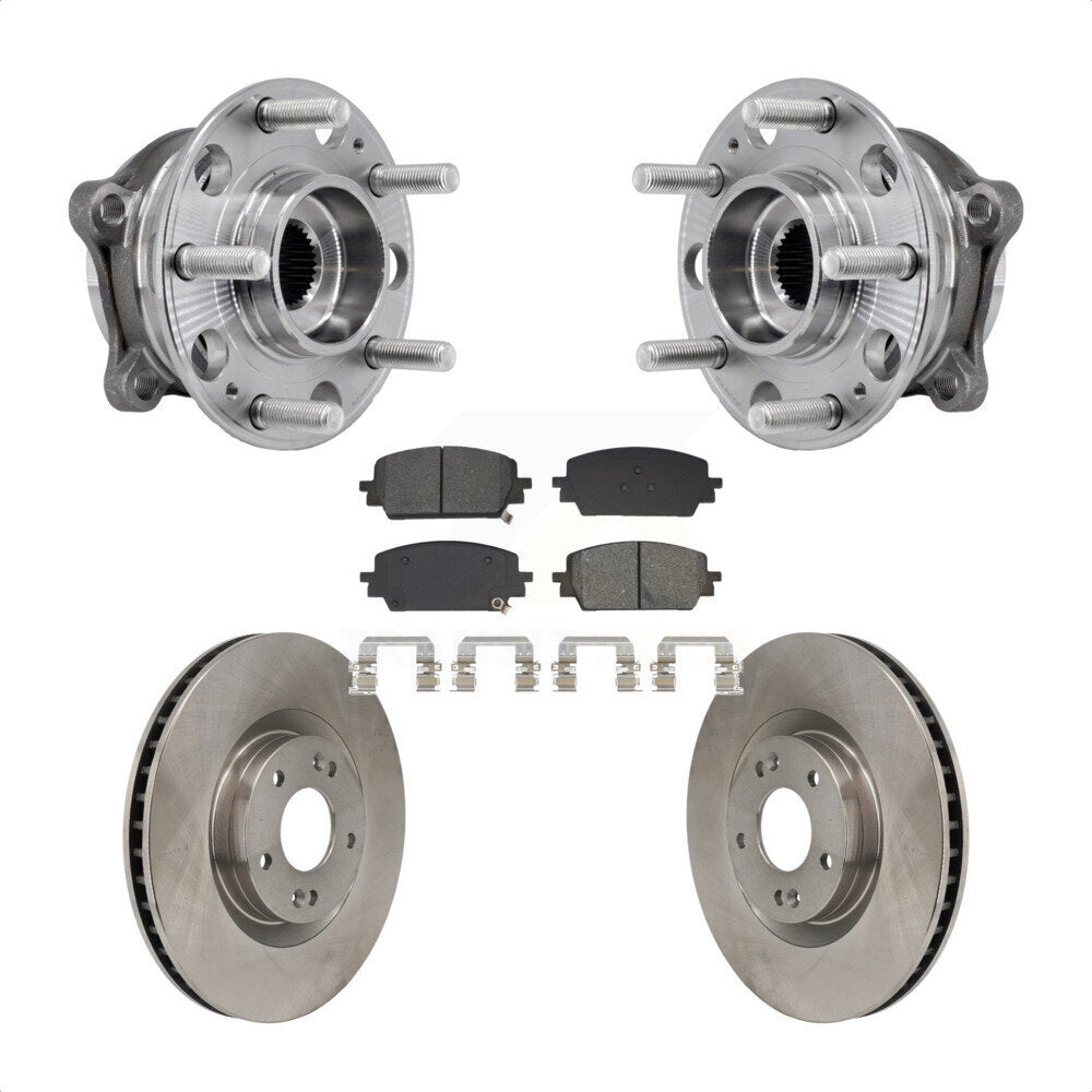 Hub Bearing Disc Brake Rotor Pad Front Kit For Hyundai Santa Fe Kia Sorento Cruz