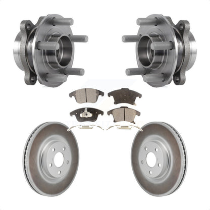 Hub Bearing Coated Disc Brake Rotor Pad Front Kit For 2017-2020 Lincoln MKZ 2.0L