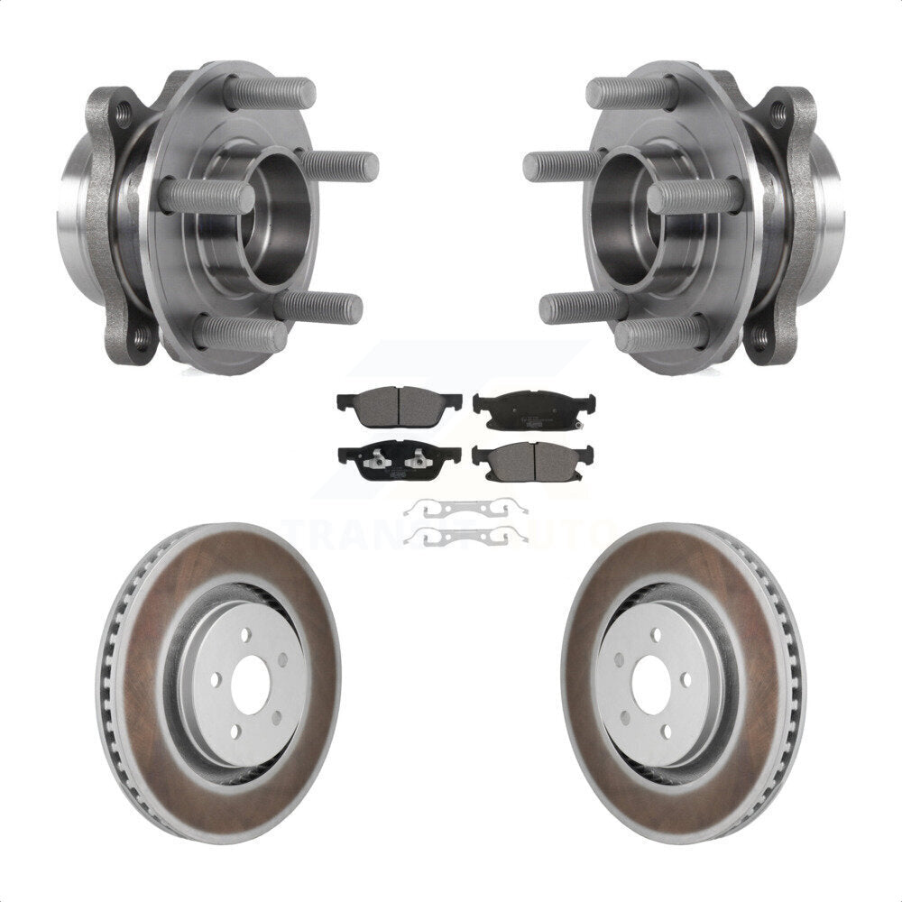 Hub Bearing Assembly Coat Brake Rotor Pad Front Kit For 2020-2024 Ford Edge 2.7L