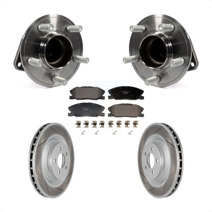 Hub Bearing Assembly Coated Disc Brake Rotor And Pad Front Kit For Dodge Charger