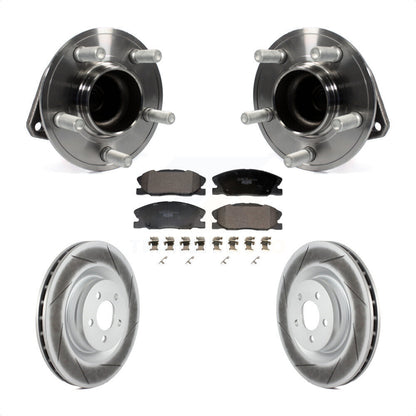 Hub Bearing Assembly Coated Disc Brake Rotor And Pad Front Kit For Dodge Charger
