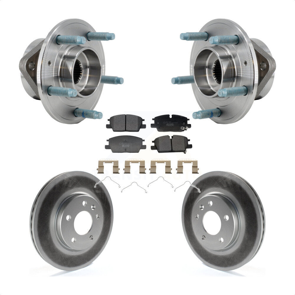 Hub Bearing Coated Brake Rotor & Pad Front Kit For Chevrolet Equinox GMC Terrain