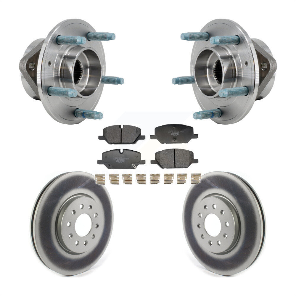 Hub Bearing Coated Brake Rotor & Pad Front Kit For Chevrolet Equinox GMC Terrain