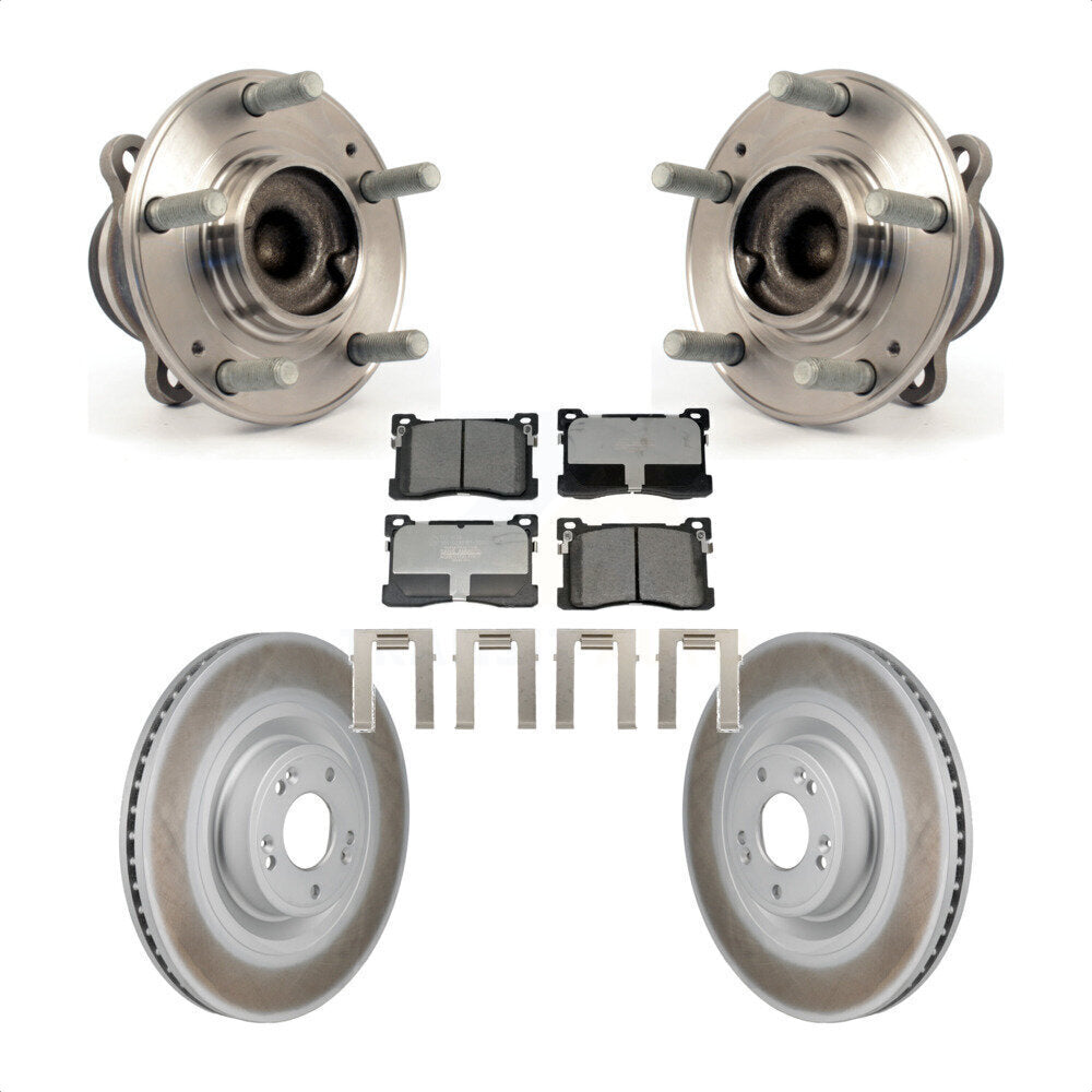 Hub Bearing Assembly Coat Brake Rotor Pads Front Kit For 2012-2016 Hyundai Equus