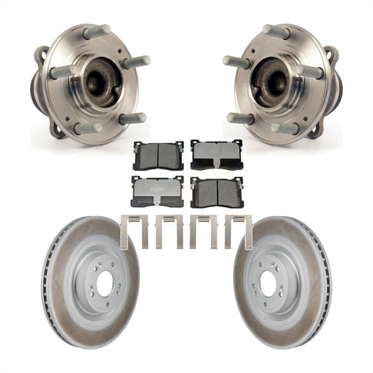 Hub Bearing Assembly Coat Brake Rotor Pads Front Kit For 2012-2016 Hyundai Equus