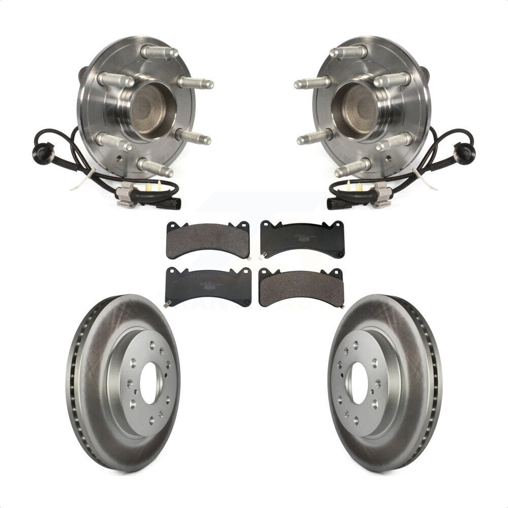 Hub Bearing Coated Brake Rotor Pad Front Kit For GMC Sierra 1500 Chevrolet Yukon