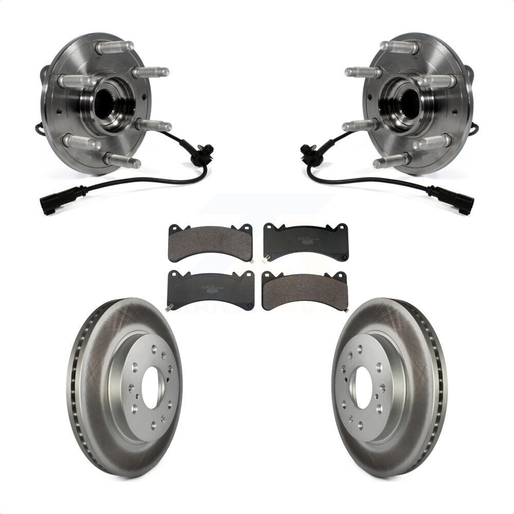 Hub Bearing Coated Brake Rotor Pad Front Kit For GMC Sierra 1500 Chevrolet Yukon