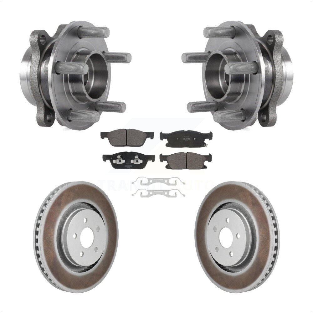 Hub Bearing Assembly Coat Brake Rotor Pad Front Kit For 2020-2024 Ford Edge 2.7L