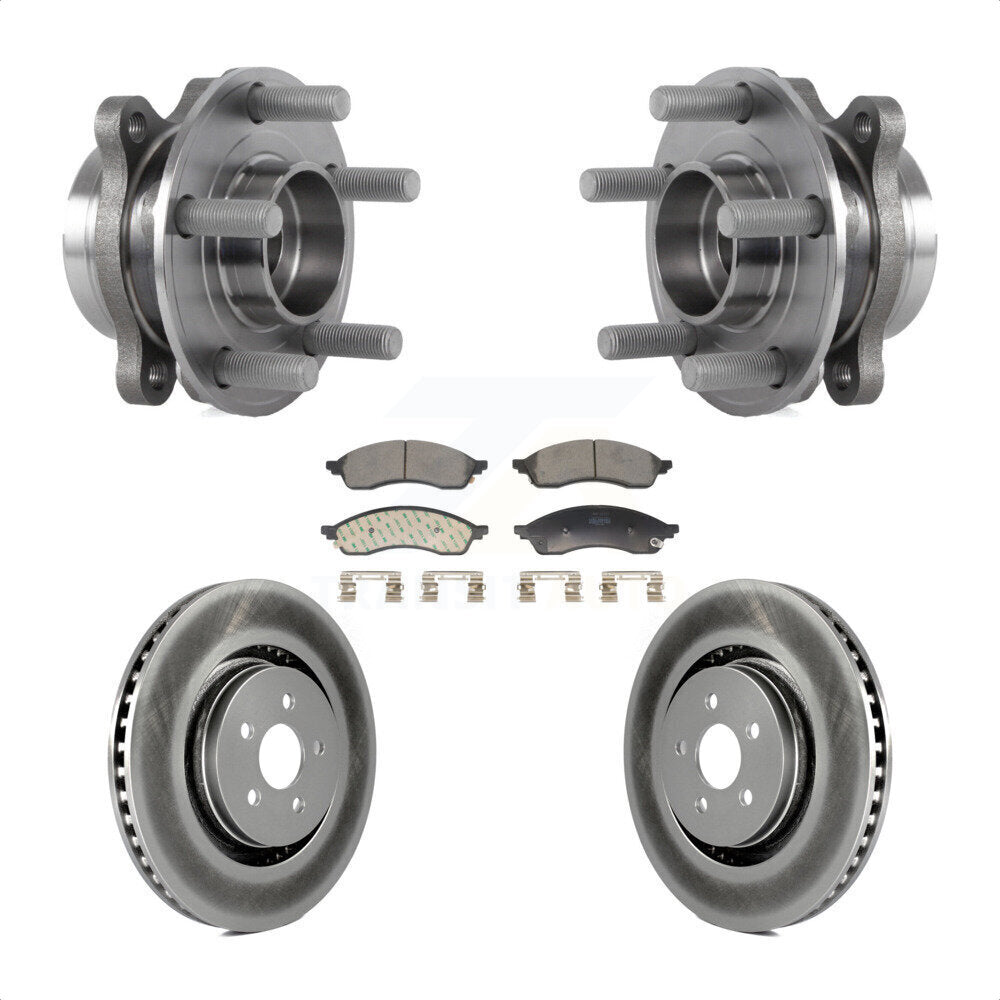 Hub Bearing Assembly Coated Disc Brake Rotor Pads Front Kit For Lincoln Nautilus