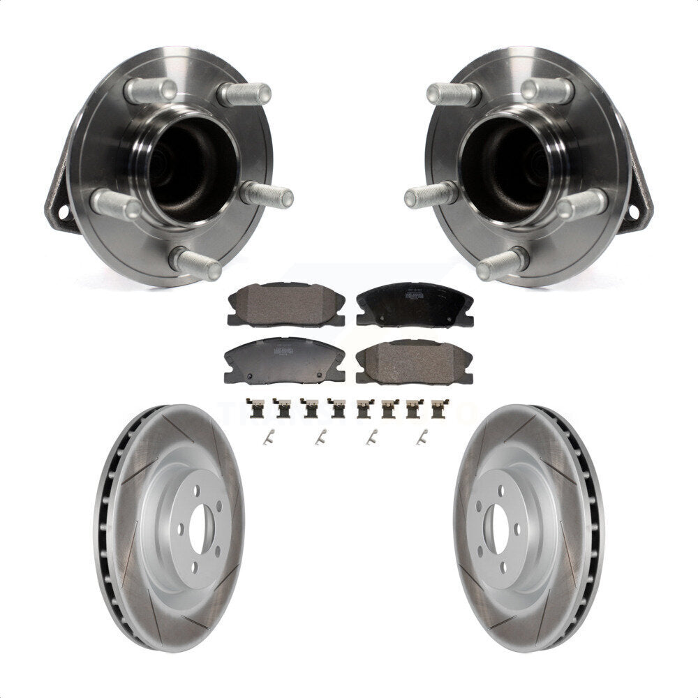 Hub Bearing Assembly Coated Disc Brake Rotor And Pad Front Kit For Dodge Charger