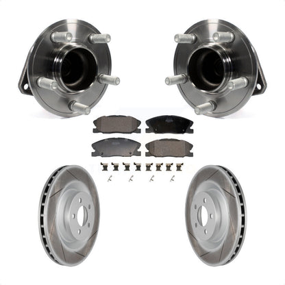 Hub Bearing Assembly Coated Disc Brake Rotor And Pad Front Kit For Dodge Charger