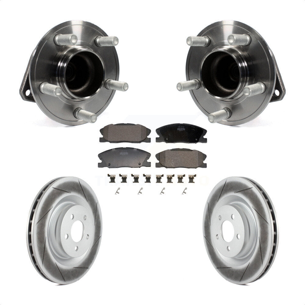 Hub Bearing Assembly Coated Disc Brake Rotor And Pad Front Kit For Dodge Charger