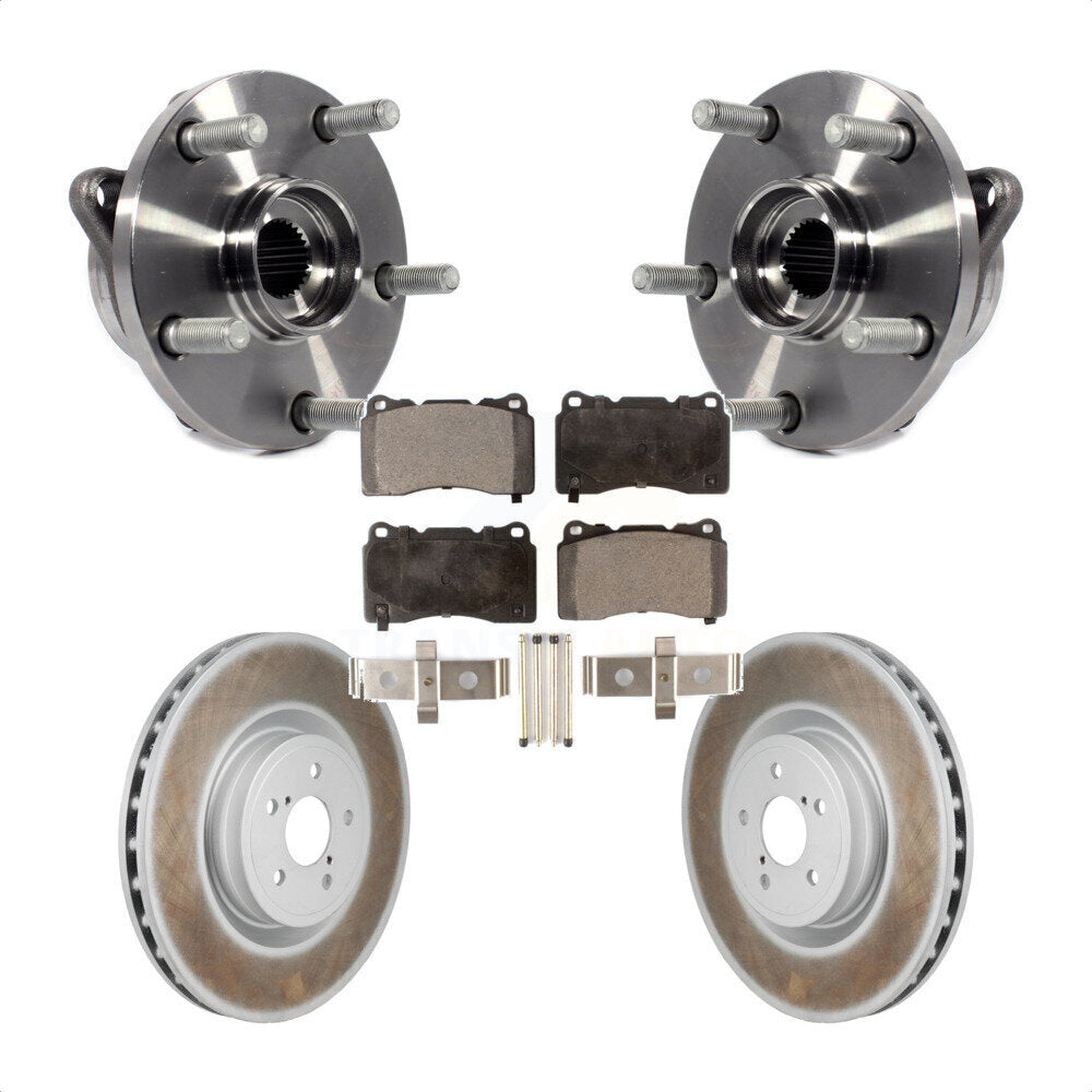 Hub Bearing Coated Brake Rotor And Pad Front Kit For 2004 Subaru Impreza WRX STI