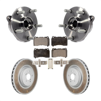 Hub Bearing Coated Brake Rotor And Pad Front Kit For 2004 Subaru Impreza WRX STI