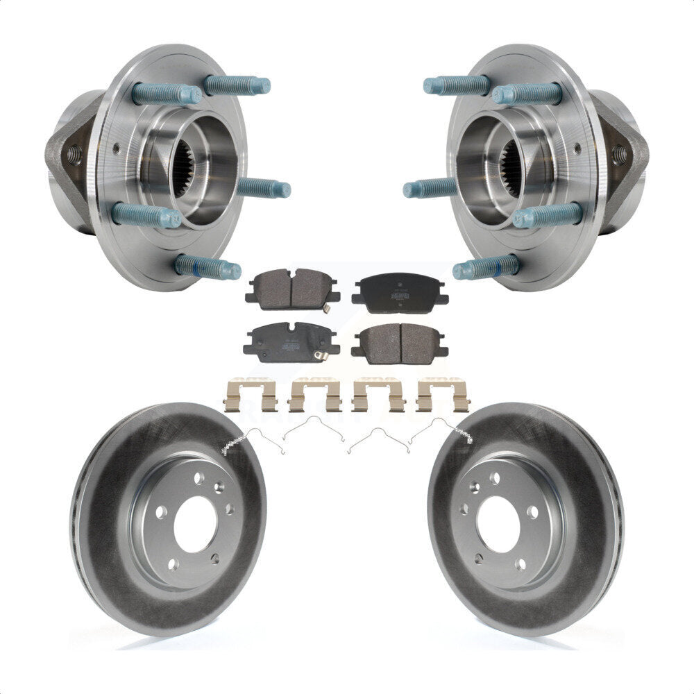 Hub Bearing Coated Brake Rotor & Pad Front Kit For Chevrolet Equinox GMC Terrain