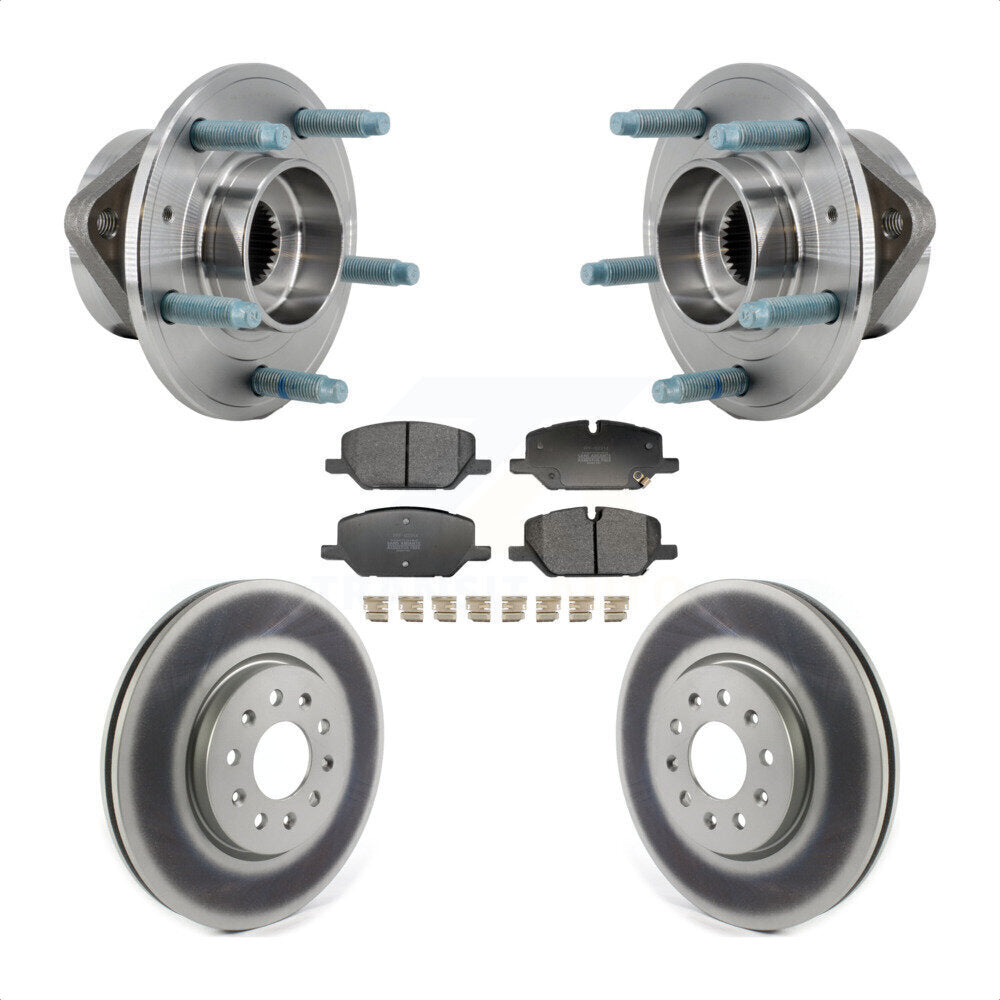 Hub Bearing Coated Brake Rotor & Pad Front Kit For Chevrolet Equinox GMC Terrain