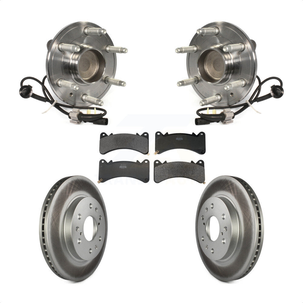 Hub Bearing Coated Brake Rotor Pad Front Kit For GMC Sierra 1500 Chevrolet Yukon