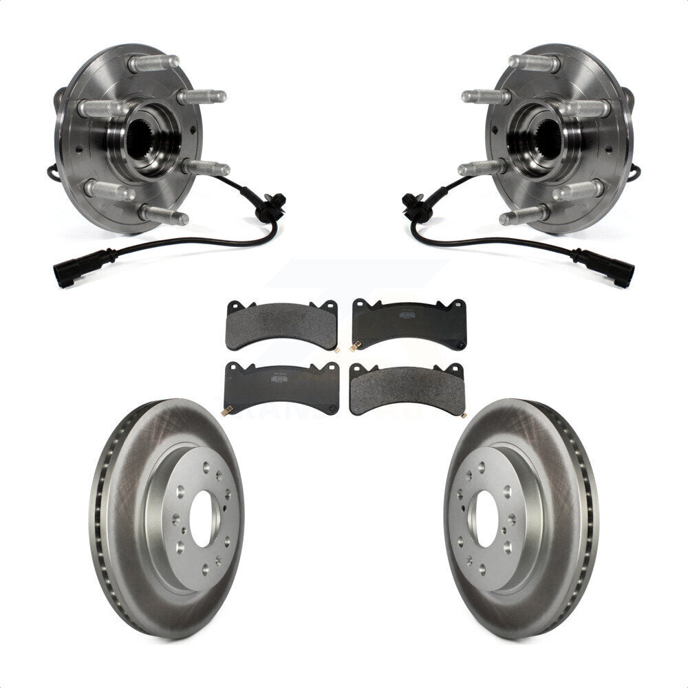 Hub Bearing Coated Brake Rotor Pad Front Kit For GMC Sierra 1500 Chevrolet Yukon