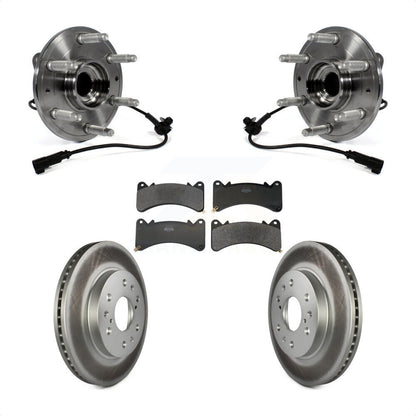 Hub Bearing Coated Brake Rotor Pad Front Kit For GMC Sierra 1500 Chevrolet Yukon