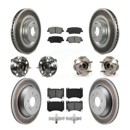 Hub Bearing Coated Brake Rotor Pads Front Rear Kit (10Pc) For 2011 Hyundai Equus