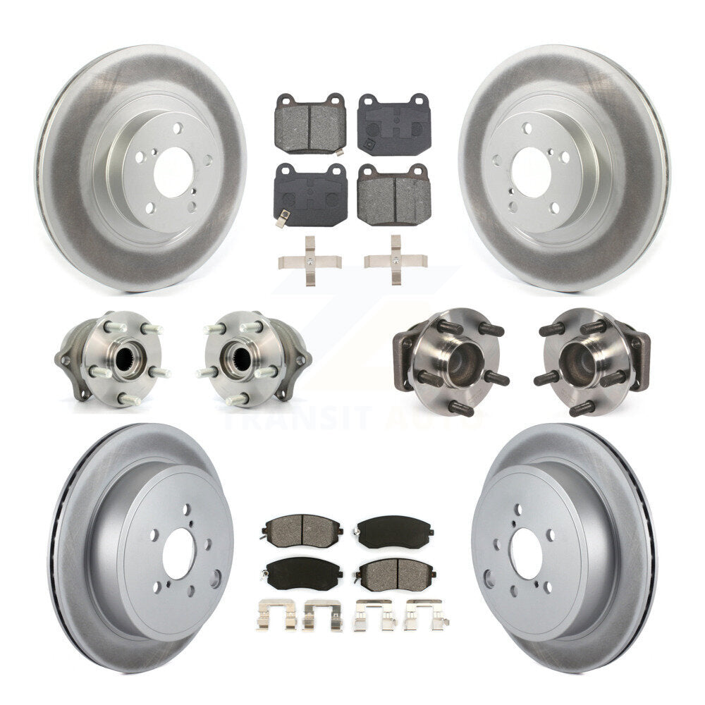 Hub Bearing Coated Disc Brake Rotor And Pad Front Rear Kit (10Pc) For Subaru BRZ