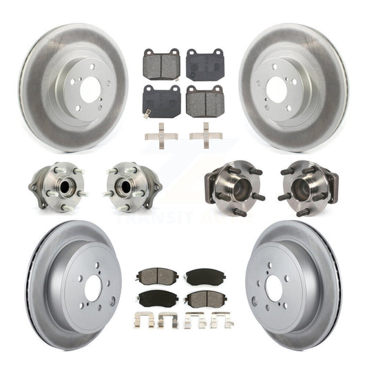 Hub Bearing Coated Disc Brake Rotor And Pad Front Rear Kit (10Pc) For Subaru BRZ
