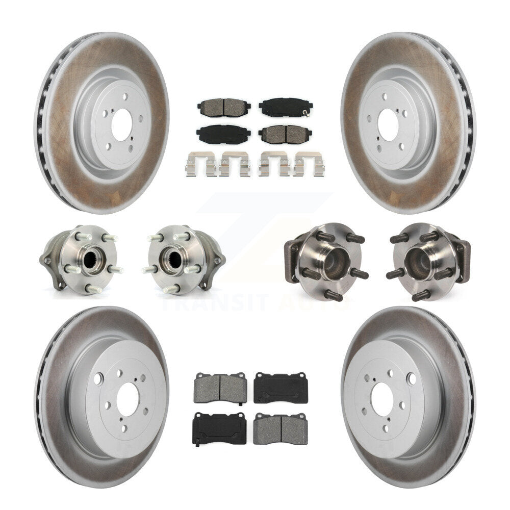 Hub Bearing Coat Brake Rotor Pads Front Rear Kit (10Pc) For 2017 Subaru BRZ Base