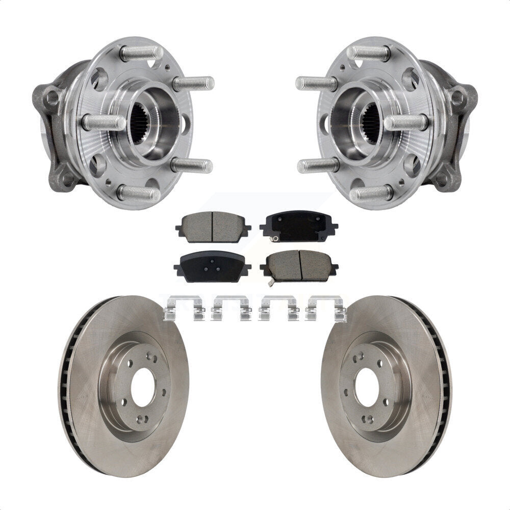 Hub Bearing Disc Brake Rotor Pad Front Kit For Hyundai Santa Fe Kia Sorento Cruz