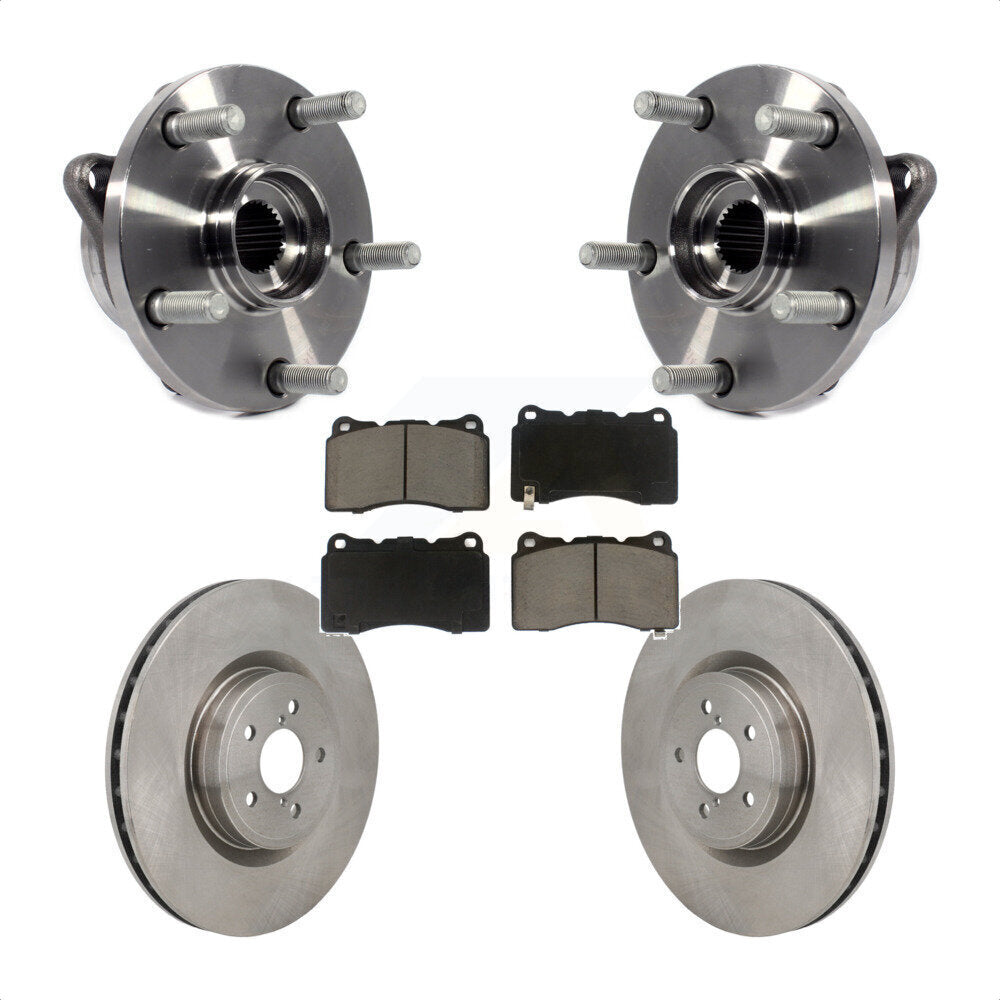 Hub Bearing Assembly Brake Rotor & Pad Front Kit For 2004 Subaru Impreza WRX STI