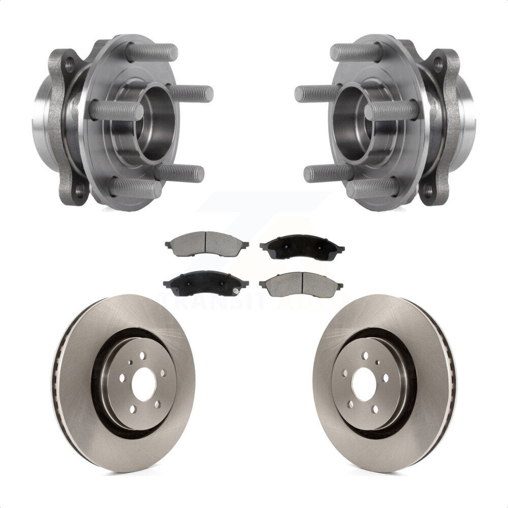 Hub Bearing Assembly Disc Brake Rotors And Pads Front Kit For Lincoln Nautilus