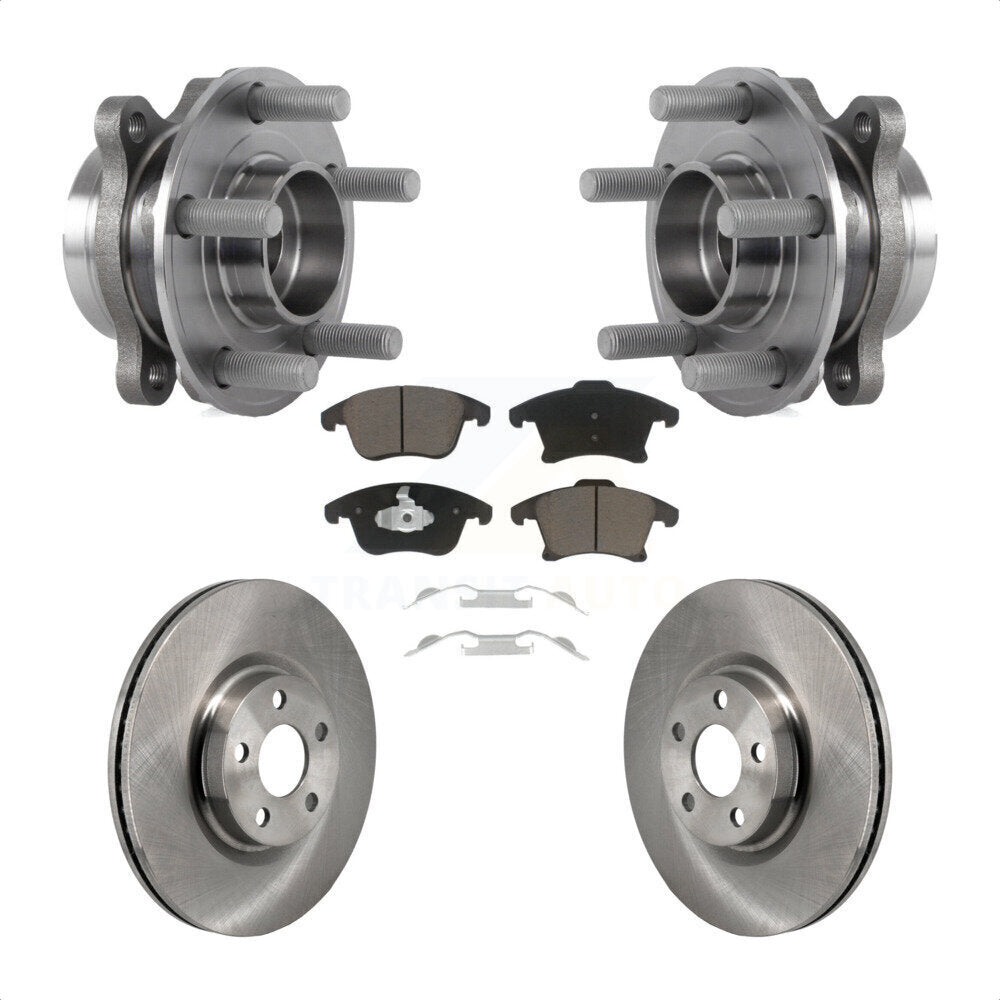 Hub Bearing Assembly Brake Rotor & Pads Front Kit For 2017-2020 Lincoln MKZ 2.0L