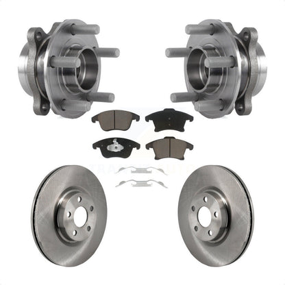 Hub Bearing Assembly Brake Rotor & Pads Front Kit For 2017-2020 Lincoln MKZ 2.0L
