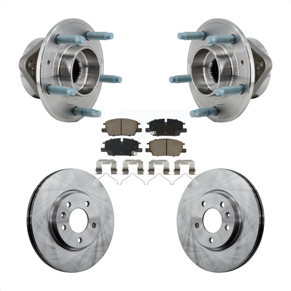 Hub Bearing Assembly Brake Rotor Pad Front Kit For Chevrolet Equinox GMC Terrain