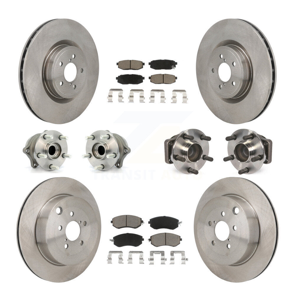 Hub Bearing Brake Rotor And Pad Front Rear Kit (10Pc) For 2019 Toyota 86 Base/GT