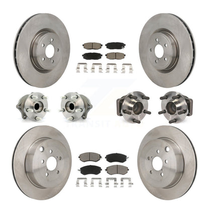 Hub Bearing Brake Rotor And Pad Front Rear Kit (10Pc) For 2019 Toyota 86 Base/GT