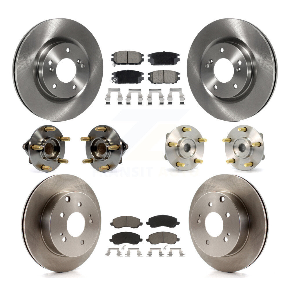 Hub Bearing Brake Rotor Pad Front Rear Kit (10Pc) For 06 Mitsubishi Eclipse 3.8L