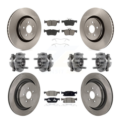 Hub Bearing Brake Rotor Pad Front Rear Kit (10Pc) For 19-23 Lincoln Nautilus AWD