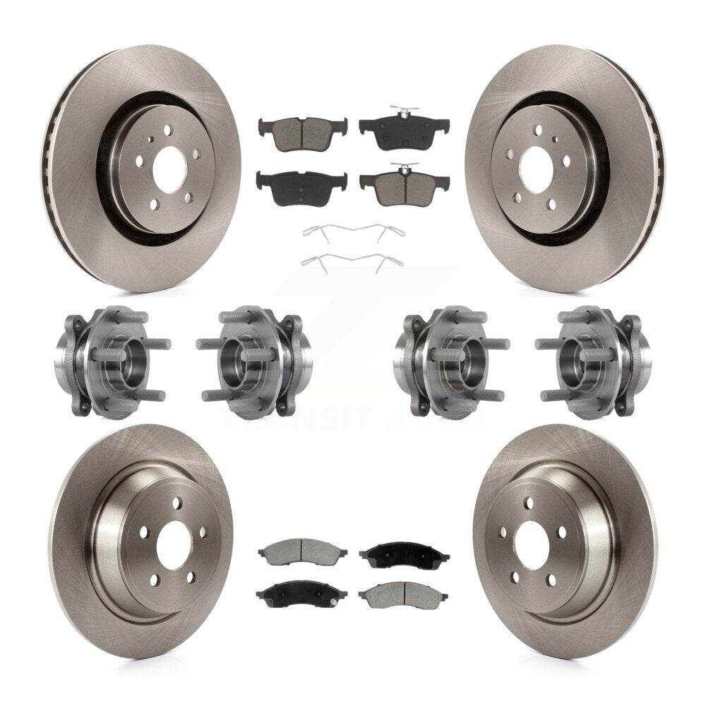 Hub Bearing Brake Rotor Pad Front Rear Kit (10Pc) For 22-23 Lincoln Nautilus AWD
