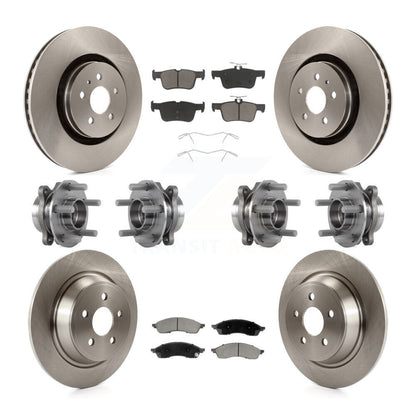 Hub Bearing Brake Rotor Pad Front Rear Kit (10Pc) For 22-23 Lincoln Nautilus AWD