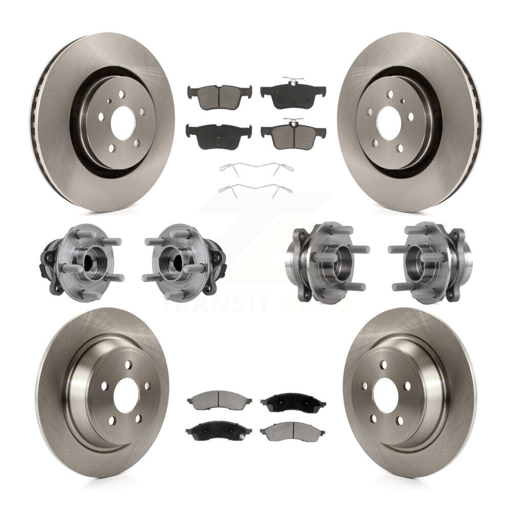 Hub Bearing Brake Rotor Pad Front Rear Kit (10Pc) For 22-23 Lincoln Nautilus FWD