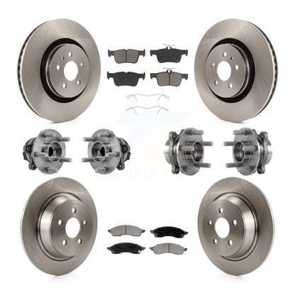 Hub Bearing Brake Rotor Pad Front Rear Kit (10Pc) For 22-23 Lincoln Nautilus FWD
