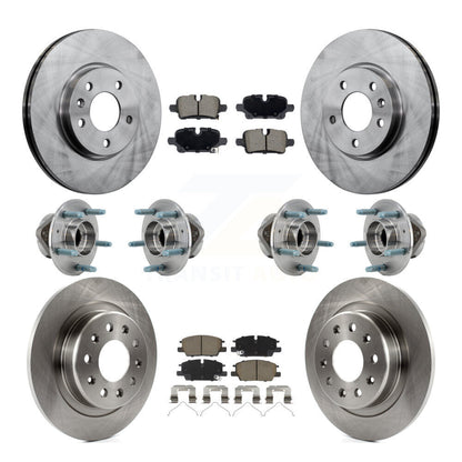 Hub Bearing Brake Rotor Pads Front Rear Kit (10Pc) For Chevrolet Equinox GMC 4WD