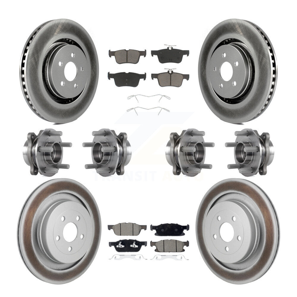 Hub Bearing Coat Brake Rotor Pads Front Rear Kit (10Pc) For Lincoln Nautilus AWD