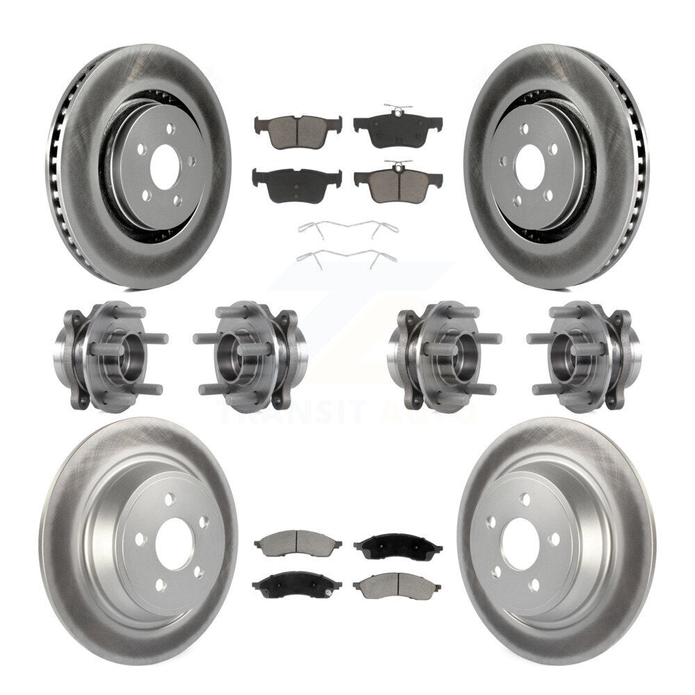 Hub Bearing Coat Brake Rotor Pads Front Rear Kit (10Pc) For Lincoln Nautilus AWD