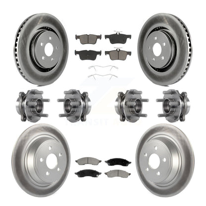 Hub Bearing Coat Brake Rotor Pads Front Rear Kit (10Pc) For Lincoln Nautilus AWD