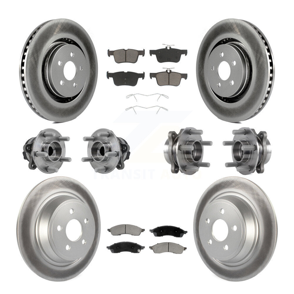 Hub Bearing Coat Brake Rotor Pads Front Rear Kit (10Pc) For Lincoln Nautilus FWD